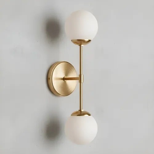 APLIQUE GOBO OPAL DOBLE BOCHA BRONCE MATE